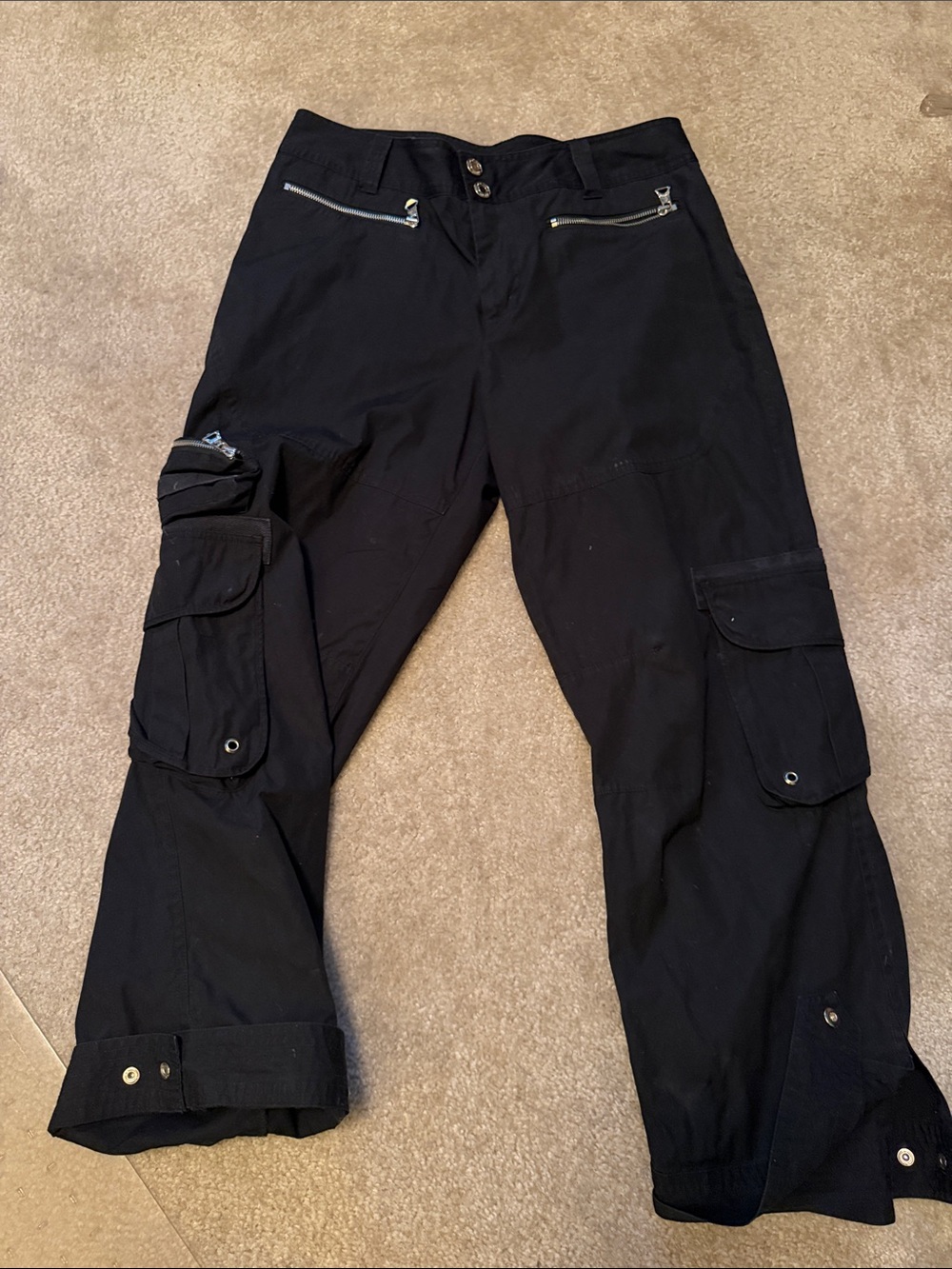 Lauren Black Cargo Utility Pants for women